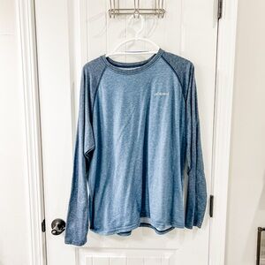 Columbia Blue Raglan Sleeve Baseball Tshirt Logo Front Accent Size XL